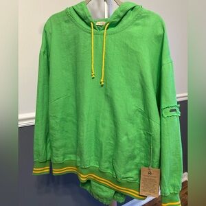 Green Linen Suit with Yellow Accents